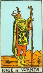 Tarotkaart Staven Page